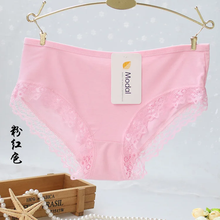 10pcs New laciness Girl shorts briefs Modal cotton buds lace underpants Slim panties girls teenagers underwear wholesale