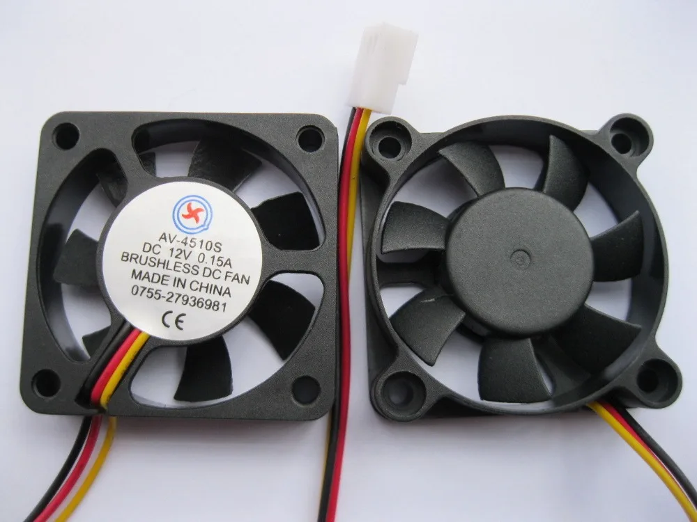 

10 pcs Brushless DC Cooling Fan 7 Blade 12V 4510S 45x45x10mm 3 Wires