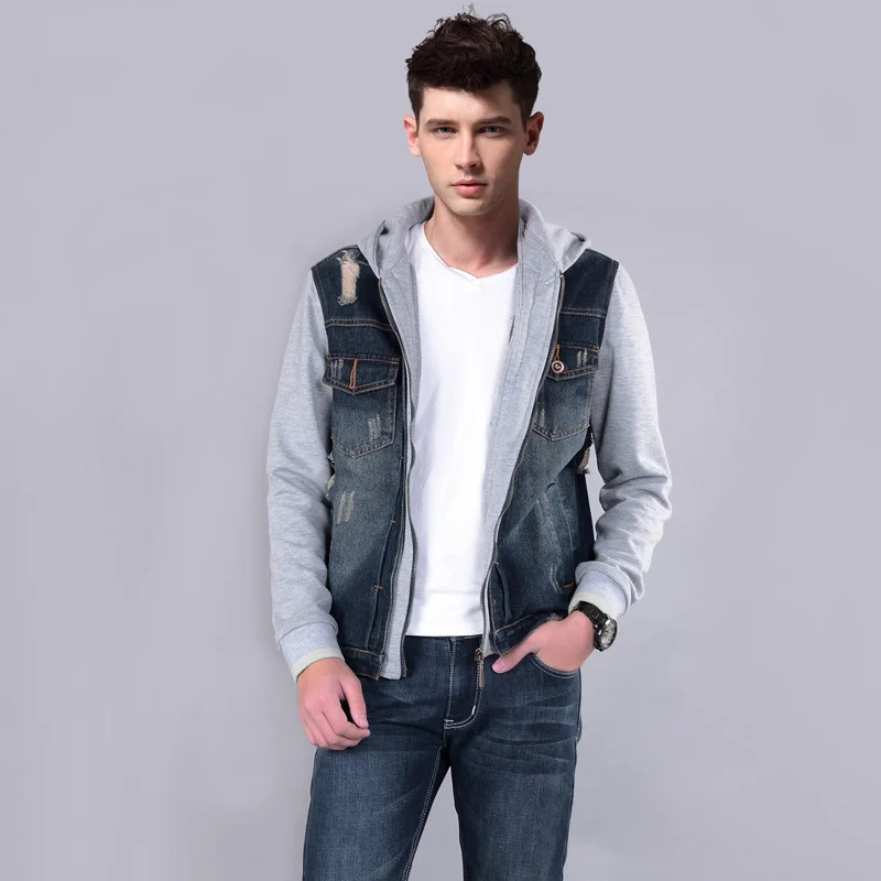 jean jacket hoodie outfit men's