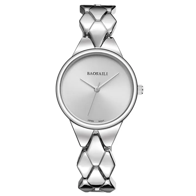 B-9057 BAOSAILI, новинка, женские часы-браслет, Элегантные наручные часы, водонепроницаемые, повседневные, золотые часы, платье, популярные, Relojes Mujeres - Цвет: silver