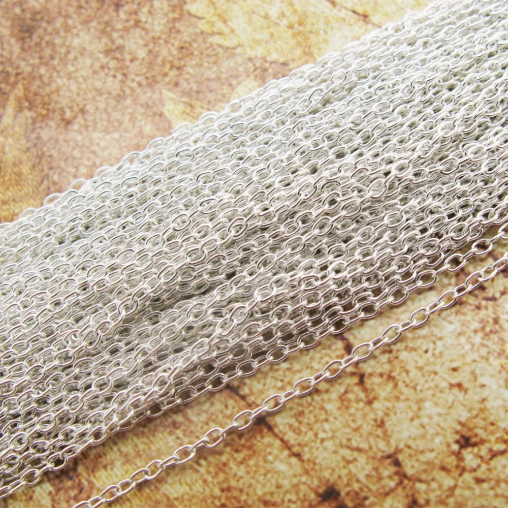 

TOAOB 0.5MM Silver Plated 2x3mm Iron Metal Slender Chains 10M Necklace Bracelets Base Jewelry Making Crafts