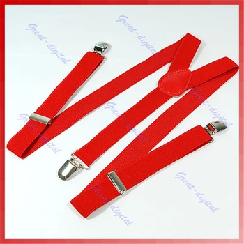 

Fashion Women's Men Elastic Y-Shape Braces Strap Belt Mens Adjustable Clip-on Suspenders Solid New Long Belt