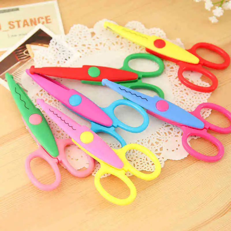 6 pcs/lot DIY Craft Scissors Wave Edge Craft School Scissors for Paper  Border Cutter Scrapbooking Handmade Kids Artwork Card