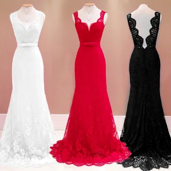 

Sexy Backless Dress Twotwinstyle Mopping Deep V Sleeveless Dress Lace Women'S Summer Sundress Belle Dress Vestidos Mujer Q236