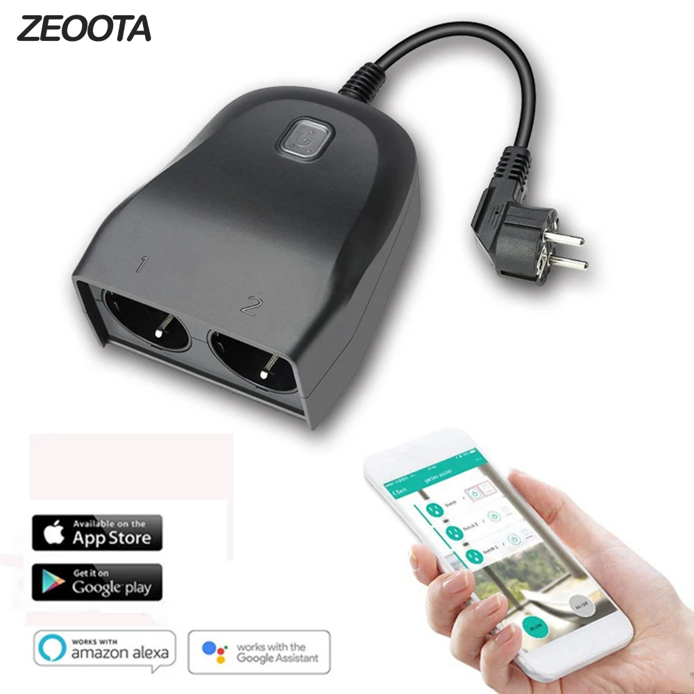 

Outdoor Electrical Outlet Weatherproof Wifi Smart Power Strip Wireless Remote Control Outlet Support Alexa Google Home,IFTTT