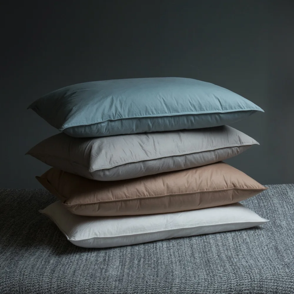 

solid color 100% white duck down pillow.Hotel standard white duck feather pillow,high quality soft