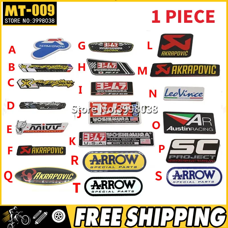 

1PCool 3D Aluminum Heat-resistant Motorcycle Exhaust Pipe Metal Decal Sticker for Scorpio Yoshimura Akrapovic Racing Street Bike