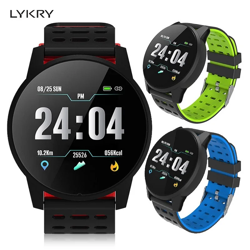 

LYKRY Smart Watch Men Women Heart Rate Blood Pressure Oxygen Monitor Fitness Tracker Alarm Reminder Smartwatch Clock Sport Watch