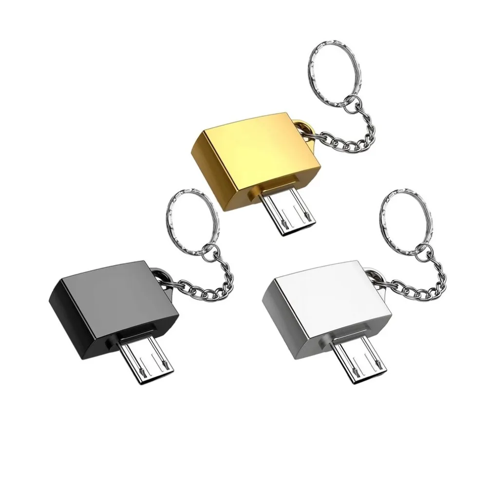 

Ultra Potable Metal Type-C/Micro USB to USB 2.0 OTG Adapter for Android Device with Key Chain Ring Holder Simple Design Dropship