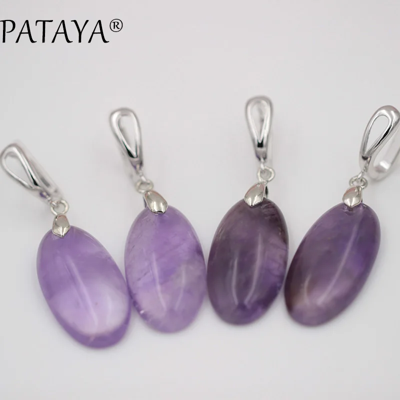 

PATAYA New Arrivals Oval Moonstone Natural Stone Big Dangle Earrings True White Gold Vintage Jewelry RU Unique Long Earrings