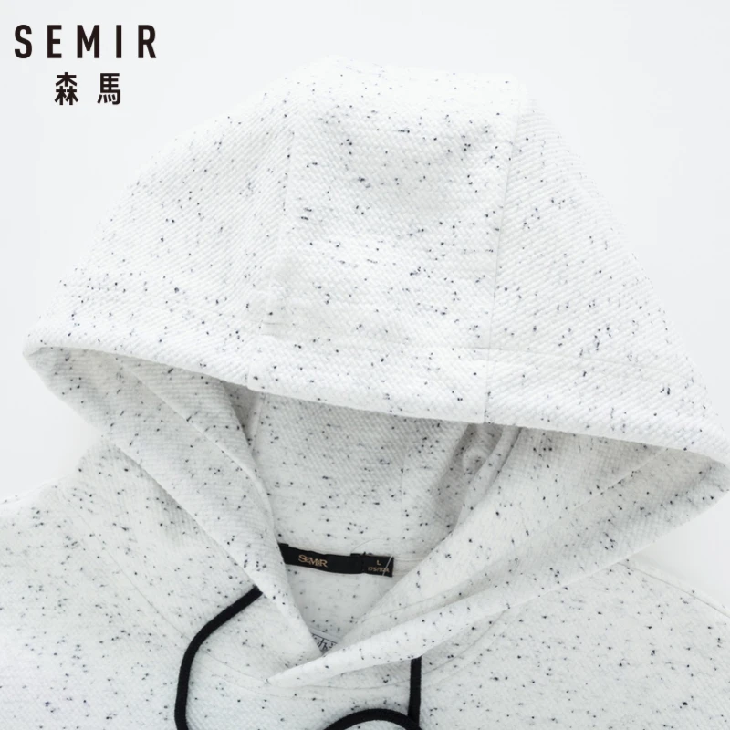 SEMIR Для мужчин с принтом капюшоном толстовка кенгуру С карманами и эластичной