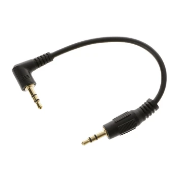 

10cm Auto Car Right Angle Male To Male 3.5mm Aux Jack Speaker Audio CableAdapter