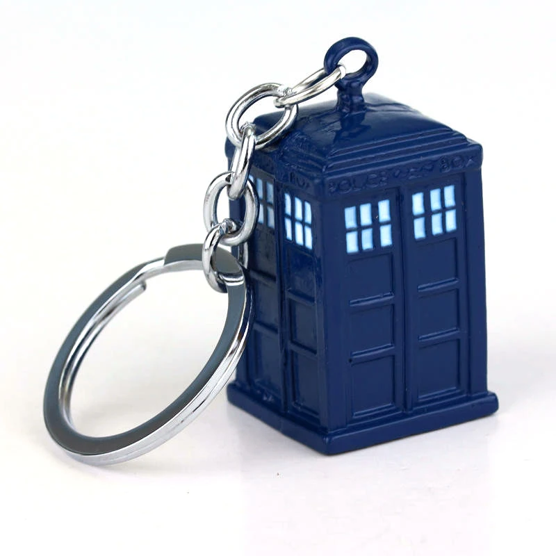 3 أنواع من نمط طبيب مجوهرات عالية الجودة أزياء سبائك الأزرق TARDIS الشرطة مربع المفاتيح كشك الهاتف المفاتيح kc0067