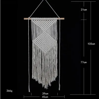 Настенный гобелен ручной работы с узлом макраме, хлопковый настенный гобелен с кружевной тканью, бохо-Декор, богемное украшение для дома и свадьбы - Цвет: B