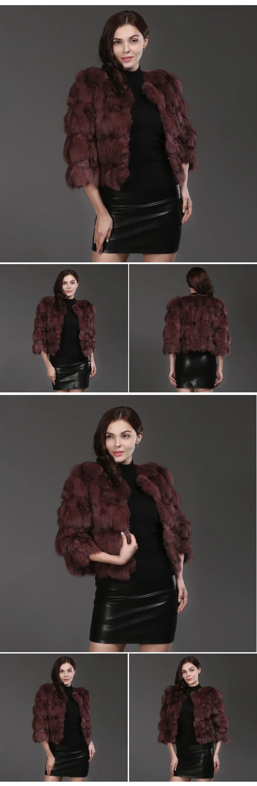 Женское пальто из натурального Лисьего меха, зимняя приталенная короткая куртка из натурального меха, стиль, натуральный Лисий мех, верхняя одежда