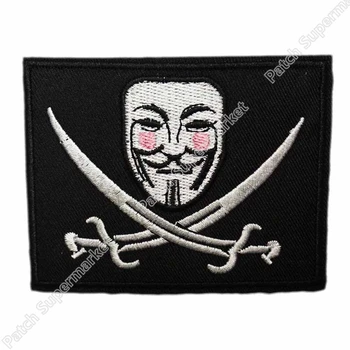 

V FOR VENDETTA Patch Halloween Cosplay Costume Crest Emblem Embroidered Iron On badge transfer retro applique