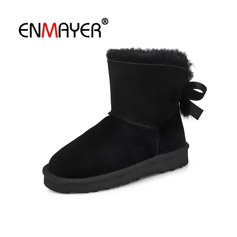 

ENMAYER Woman Ankle boots Winter Pointed toe Short boots Black Size 33-42 Causal Cow Suede Med heels Thick heels Zipper CR1758