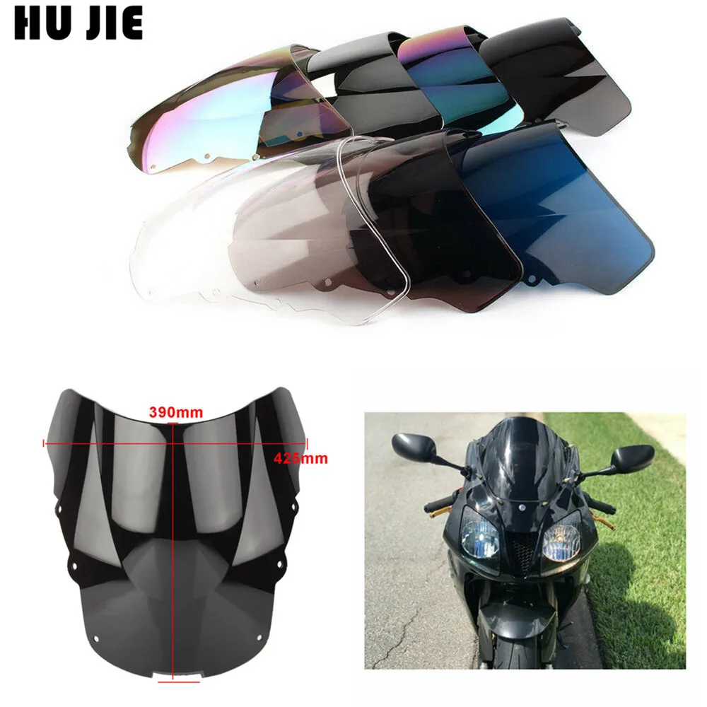 

Black Motorcycle Motorbike Windshield Double Bubble Windscreen Wind Deflectors Air Flow For Honda CBR1100XX CBR 1100XX 1996-2007