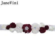 JaneVini элегантный свадебный пояс для платье с цветами со стразами жемчугом свадебное платье пояс невесты Sash аксессуары