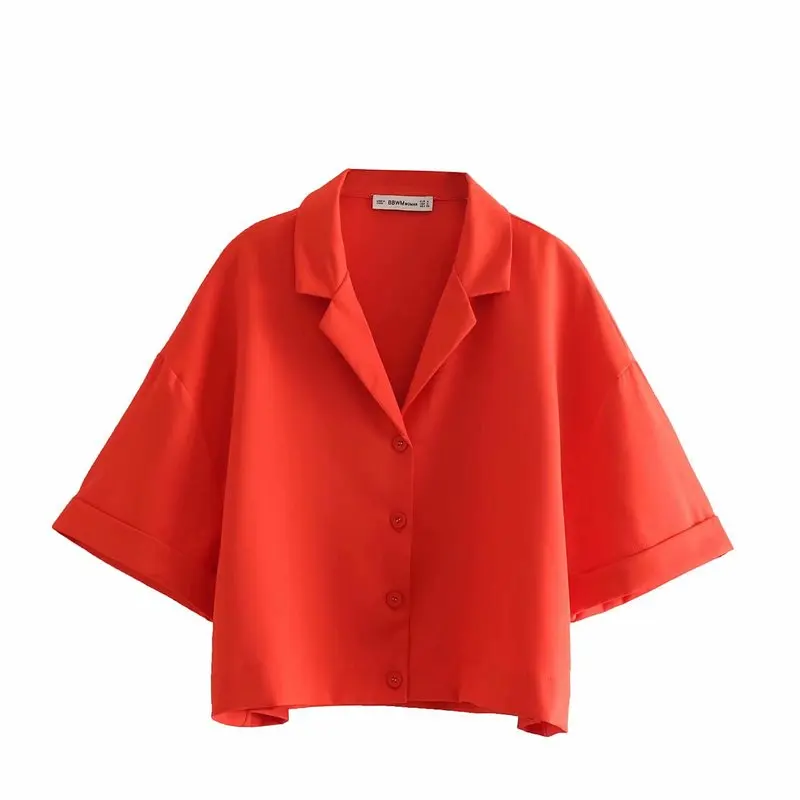 

BB40-9293 European and American fashionable pleated decorative short shirt