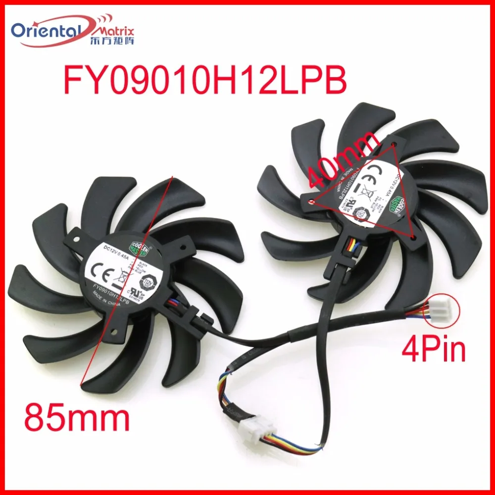 Бесплатная доставка 2 шт./лот FY09010H12LPB DC12V 0.45A 86 мм VGA вентилятор 4Pin для XFX R9 280X 270X 290X