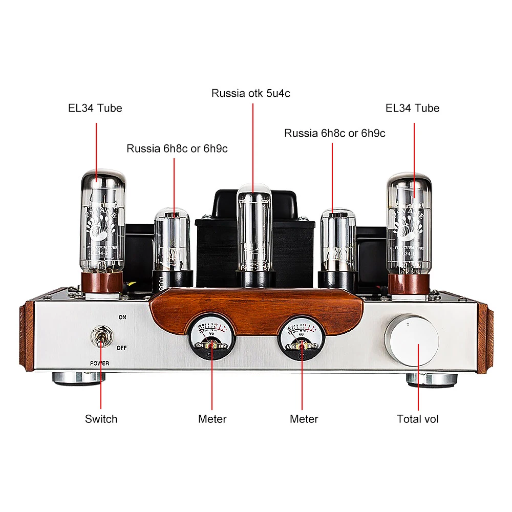 AIYIMA EL34 вакуумные трубные усилители Bluetooth 4 2 Amplificador класс А электронная трубка Hi Fi