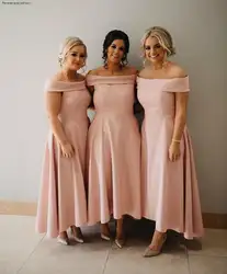 Недорогое платье подружки невесты длиной до щиколотки; розовое летнее платье для подружки невесты в саду; Пригласительные на свадьбу;