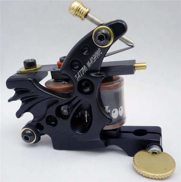 Professional Coil Tattoo Machine Black 10 Wrap Coils Steel Tatoo Frame Tattoo Coils Machine for