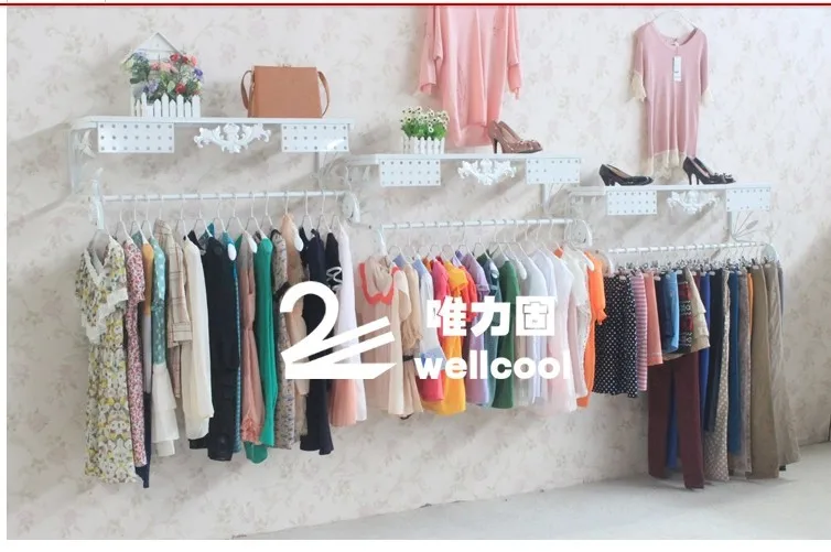 Brand new high quality direct European rural wall clothing hangers on display shelves display shelf