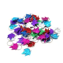 50 шт. кленовые листья блестки плетение шарик для волос дреды бусины клипсы для волос Dread подвеска в виде трубочки дредлок аксессуары для наращивания волос