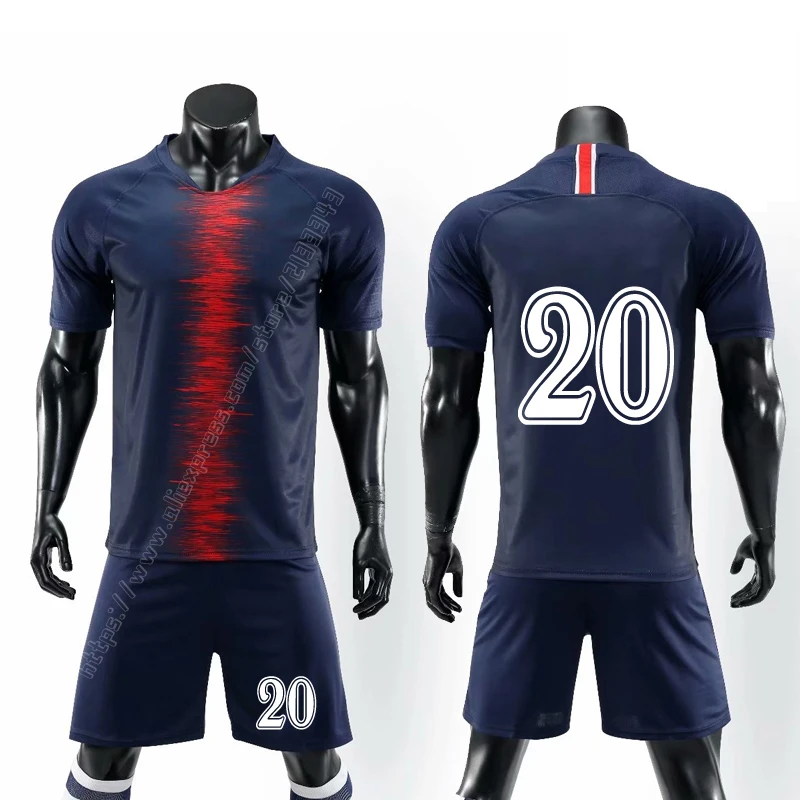 Дизайн футбольного комплекта для взрослых детское футбольное Джерси футбольные тренировочные наборы пустая версия пользовательское имя номерная эмблема Джерси шорты - Цвет: Number 20