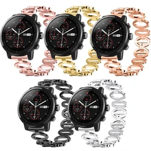 Браслет-браслет из нержавеющей стали, ремешок для Xiaomi, ремешок для часов Huami Amazfit 2/Amazfit 2 S Stratos, спортивные умные часы