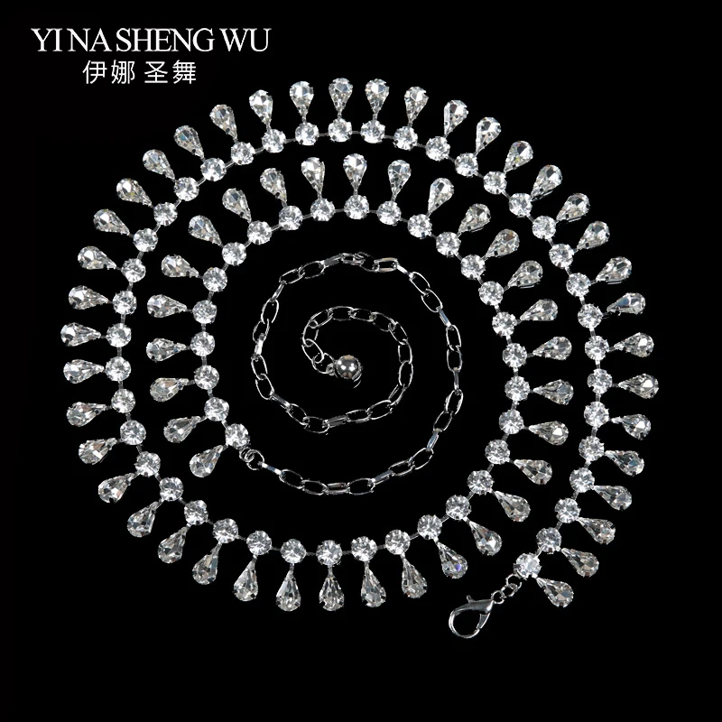 2018 Newest Belt Women Belly Dance Waist Chain Jewelry Body Chain Belly Dancing Accessories Crystal Rhinestone Waist Belt 112cn