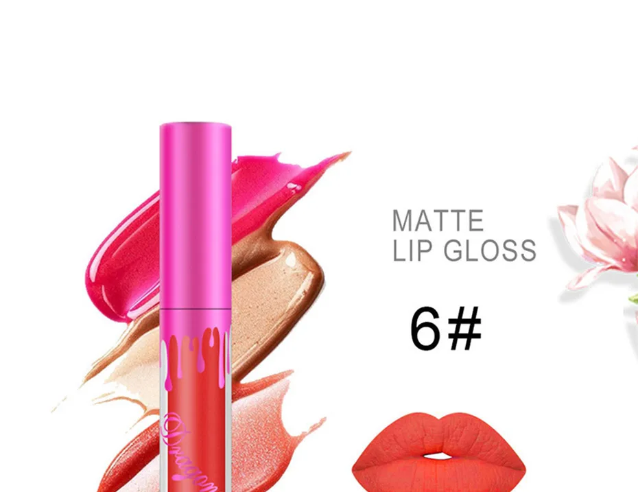 7 цветов Жидкий блеск для губ Макияж; высокое качество Shimmer Lip Glaze водостойкий краска для татуажа алмазные помады для сексуальных губ