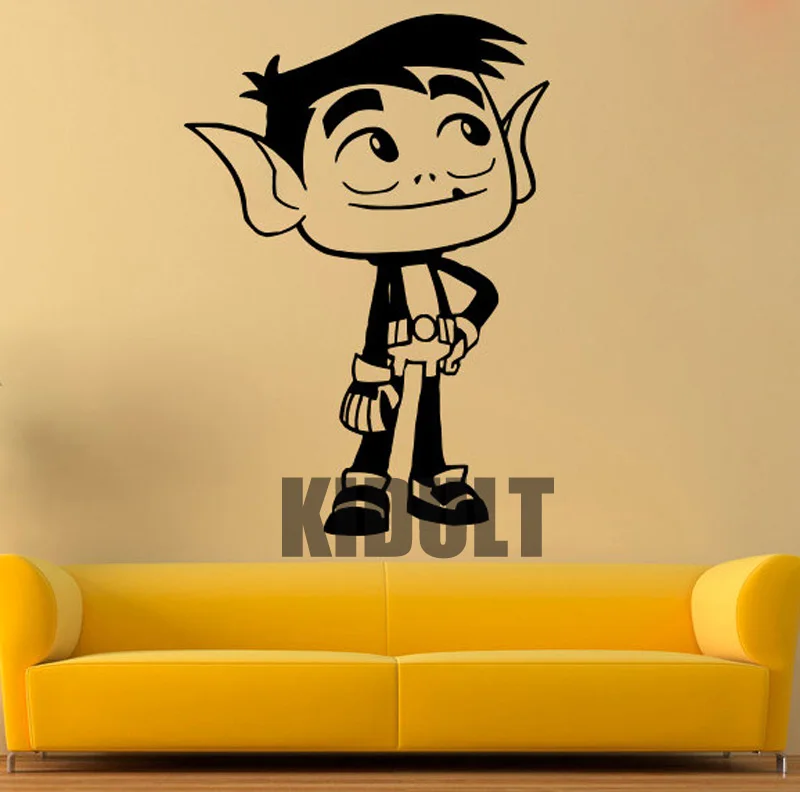 Beast Boy Wall Sticker Teen Titans Vinyl Decal Cartoon Wall Decals Wall Vinyl Decoin Wall