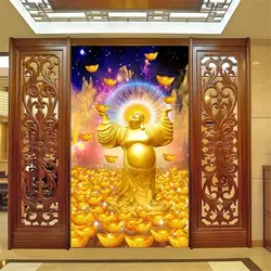 Beibehang заказ обои 3D фото фрески Фортуна Maitreya Будда китайский глянцевый вход 3d papel де parede