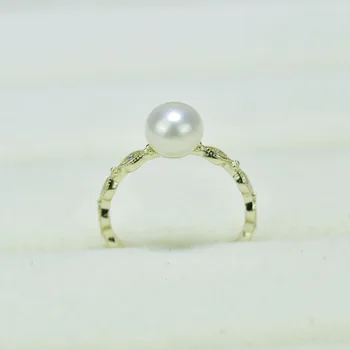 

ZHBORUINI 2018 Pearl Ring 925 Sterling Silver Rings For Women Light Gold Ring Freshwater Pearl Fashion Jewelry Accessorie Gift