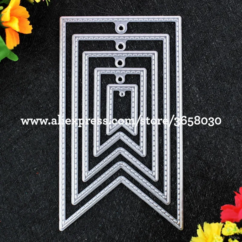 

5pcs Label Tag Flag Metal Die cutting Dies For DIY Scrapbooking Photo Album Embossing Folder 8072626