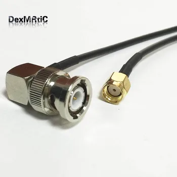 

BaoFeng radio extension cable BNC Male Right Angle Switch RP-SMA Male Plug pigtail RG174 Wholesale 20CM 8" Adapter