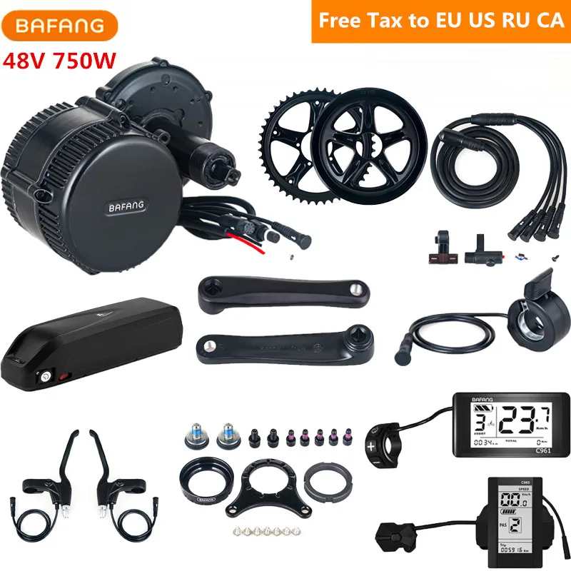 48V 750W Bafang 8fun BBS02B Средний привод мотор комплект для переоборудования