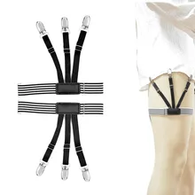 Мужская рубашка Crease-resistant против скольжения Клип ноги бедра Эластичный регулируемый подтяжки держатель остается Подвязки для нежных мужчин A30