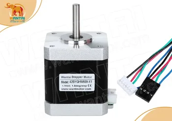 

FREE SHIP! Wantai Nema 17 Stepper Motor 42BYGHW609-X1 4000g-cm 40mm 1.7A with single flat shaft, Connectors 1000MM Leads