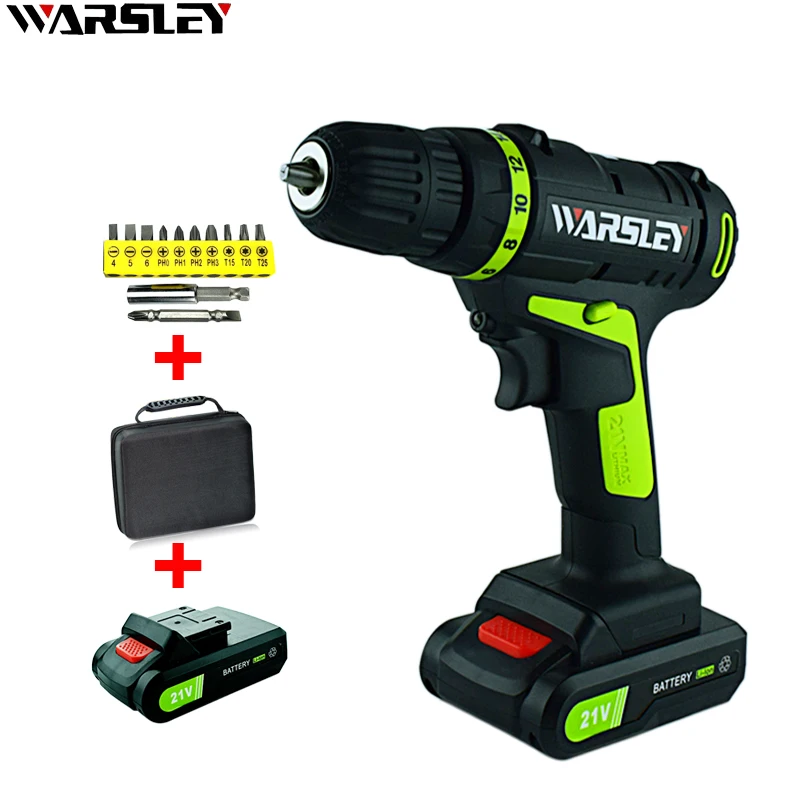 21 V Lithium-Batterie * 2 Drehmoment Bohrmaschine Akkuschrauber Wiederaufladbare Parafusadeira Furadeira Power Tools