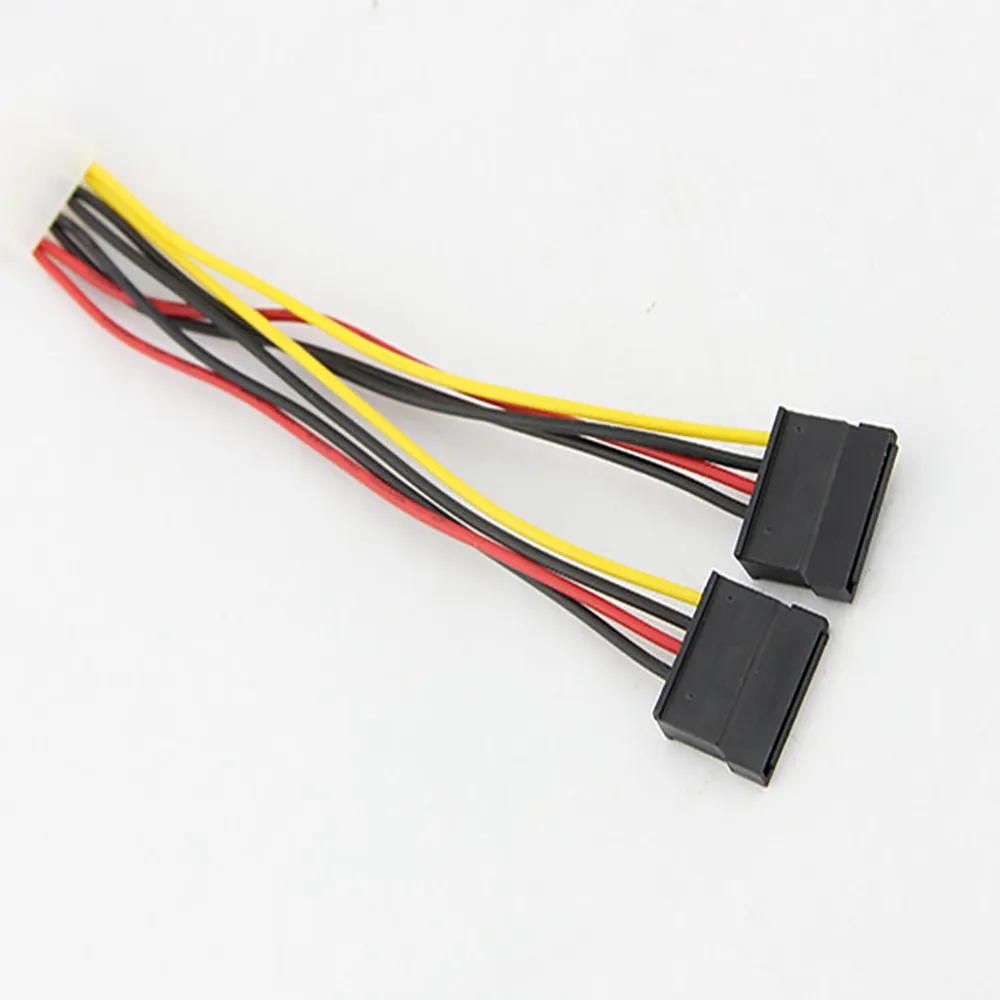 

New 4Pin IDE Molex to 2 Serial ATA SATA Y Splitter Hard Drive Power Supply Cable Adapter Drop Shipping 0312#2