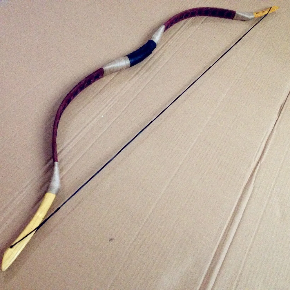 

China traditional hunting Longbow 20-60 # dark brown pigskin bows For Archery