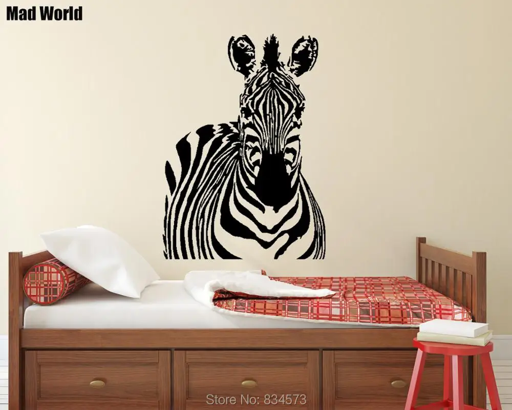 Mad World Cute Zebra Animal Silhouette Wall Art Stickers Wall Decal