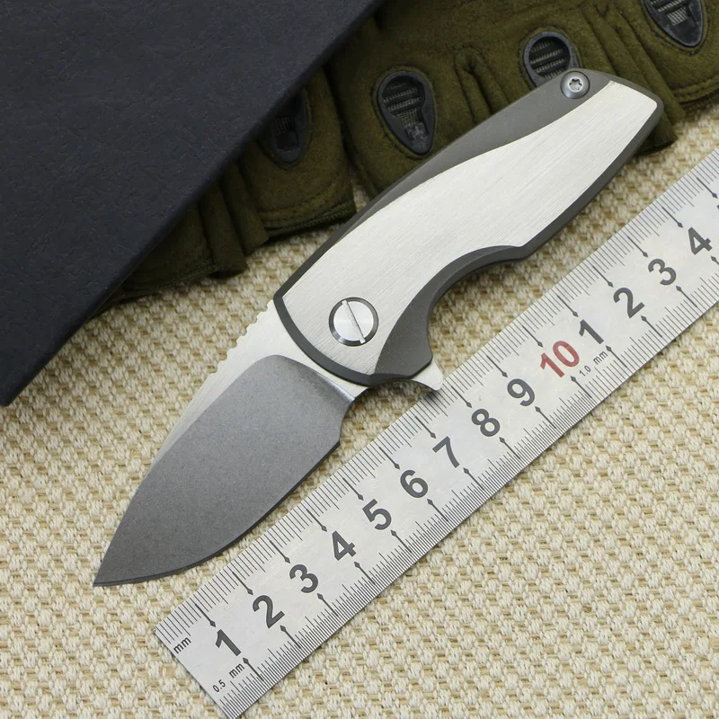 

LOVOCOO HY90P-nuclear Knife D2 Steel Blade Bearing TC4 Titanium Alloy Handle Outdoor Hunting Camping Fruit Knife EDC Tools