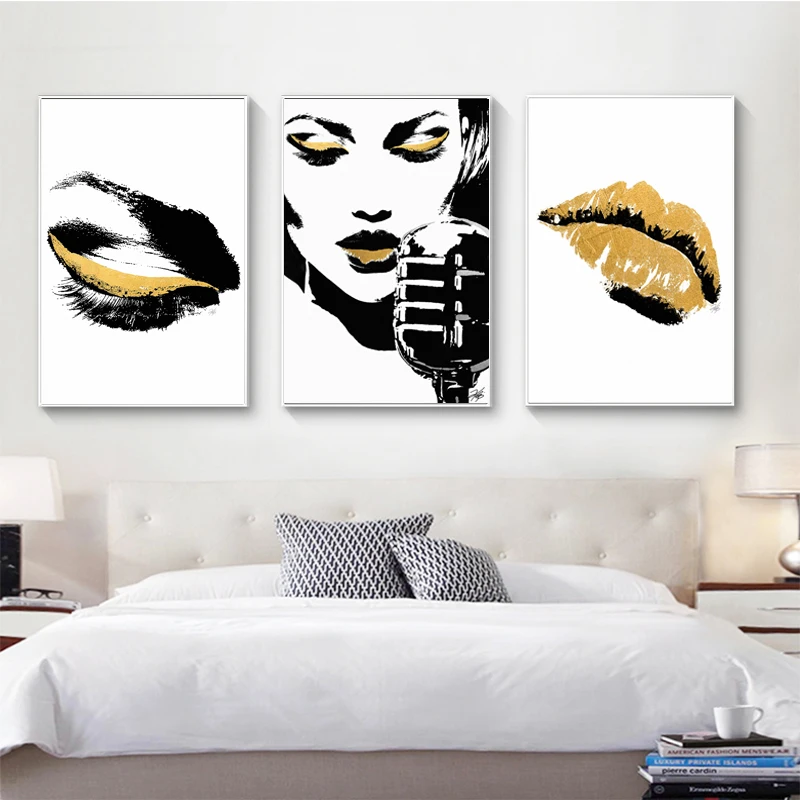 Black And Gold Abstract Canvas Print, People Canvas Art
