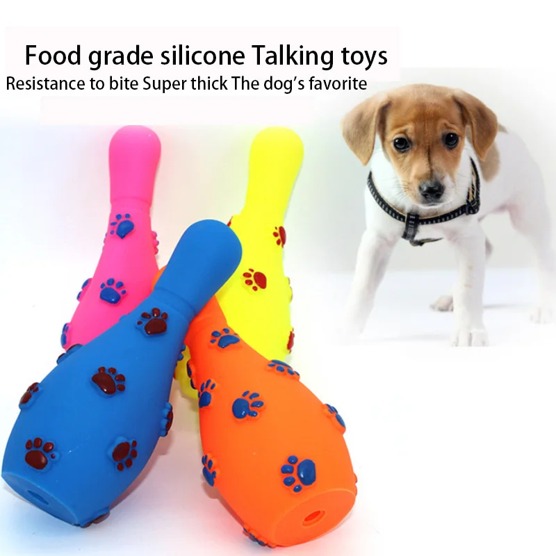 

The new Dog toy interactive rubber bowling ball pet dog cat puppy elastic tooth ball dog chew toy tooth cleaning ball toy dog