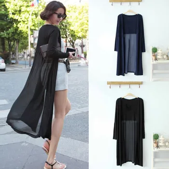 

Autumn Women's Jacket Women Boho Beach Chiffon Long Cardigan Kimono Coat Tops Kaftan Maxi Coat jaqueta feminina куртка женская